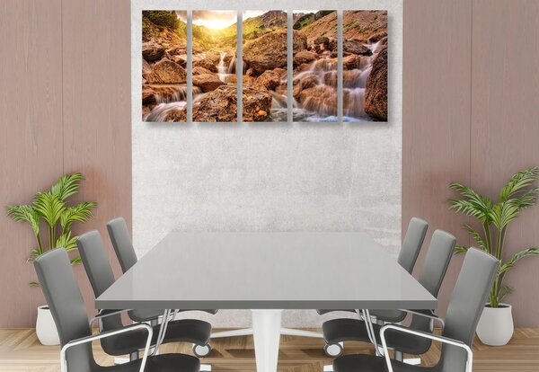 Quadri 5 pezzi – Cascate alpine