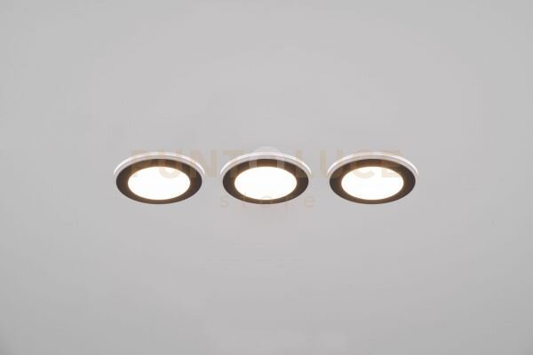 Argus kit 3 faretti da incasso led 1w-4w 350lm, 3000k rotondi bordo