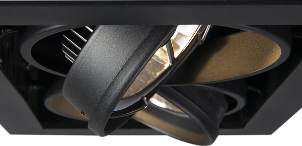 Set di 12 faretti da incasso neri AR111 orientabili a 2 luci - Oneon