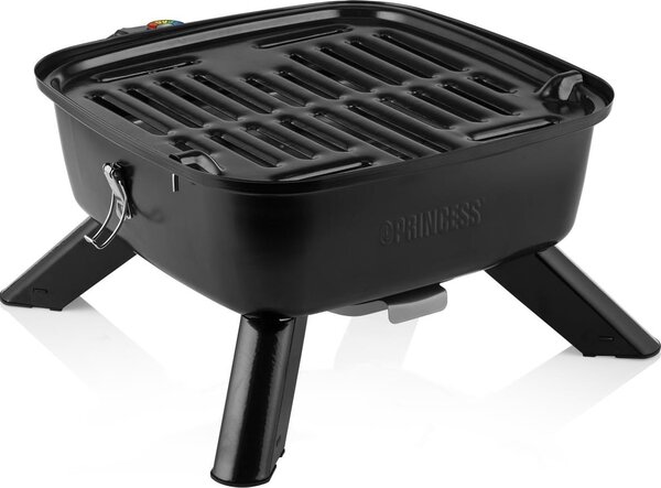 PRINCESS Barbecue Elettrico Carbonella da Giardino Portatile da Tavolo BBQ da Esterno Potenza 2000 Watt colore Nero - 01.112256.01.001