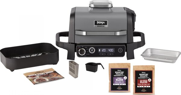 Ninja Barbecue Elettrico 3 in 1 con Funzione Ventilata e Affumicatore Potenza 2400 Watt 260 C - OG701EU
