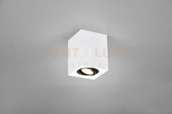 Biscuit cubo spot orientabile bianco + nero l. 9,6 x 9,6cm h. 12,5c