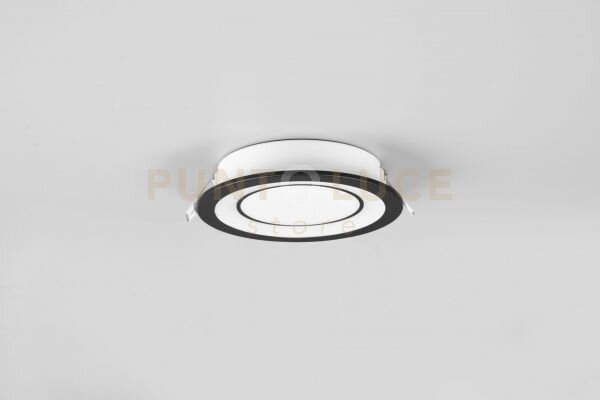 Core faretto led 10w 1040lm, 3000k da incasso plastica nera satina