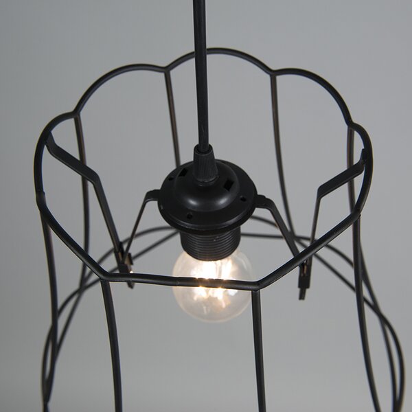 Lampada a sospensione retrò nera 30 cm - Granny Frame