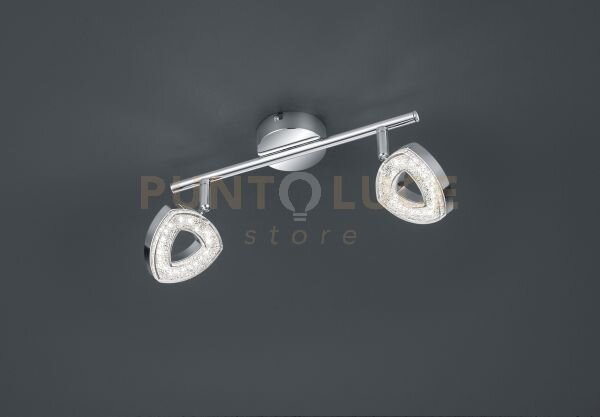 Faretto tours barra 2 spots led integrati in diffusore triangolo cr