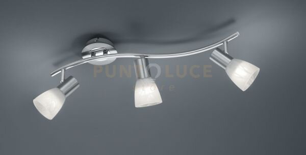 Levisto barra led 3 spots orientabile acciaio + vetro l.55cm 3 luc