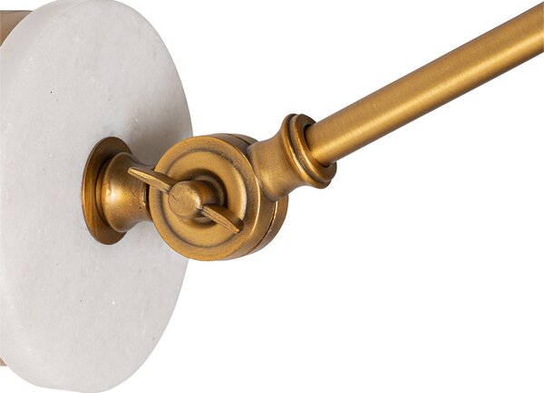 Applique Art Déco bronzo con marmo e vetro ambrato - Nina