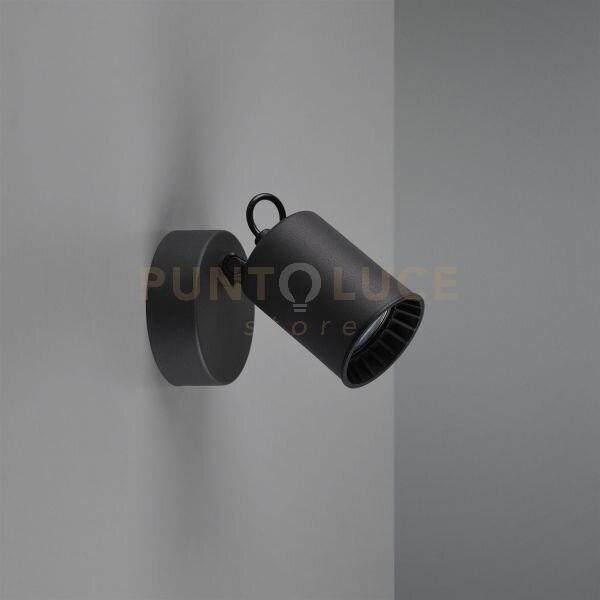 Pago spot singolo cilindro attacco gu10 metallo nero 15x9cm