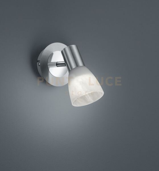 Levisto spot led orientabili acciaio e vetro alabastro h.19cm 1 luc