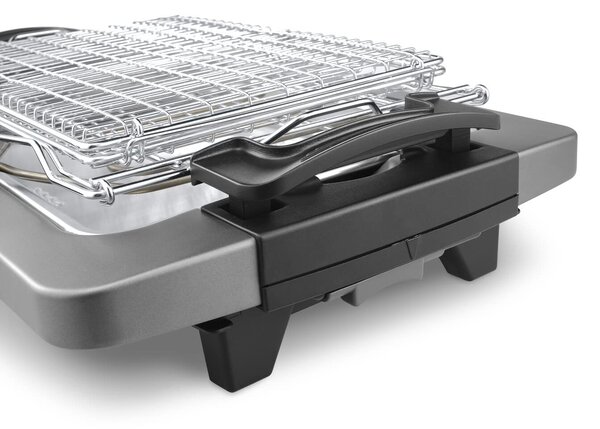 De Longhi Barbecue Elettrico da Giardino da Tavolo BBQ da Esterno Potenza 2450 Watt colore Grigio - BQ 80.X