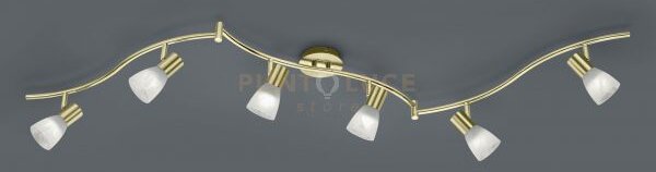 Levisto barra led 6 spots orientabile ottone + vetro l.180cm 6 lu
