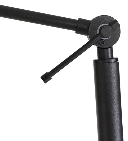 Lampada da terra nera con paralume marrone chiaro 50 cm regolabile - Editor