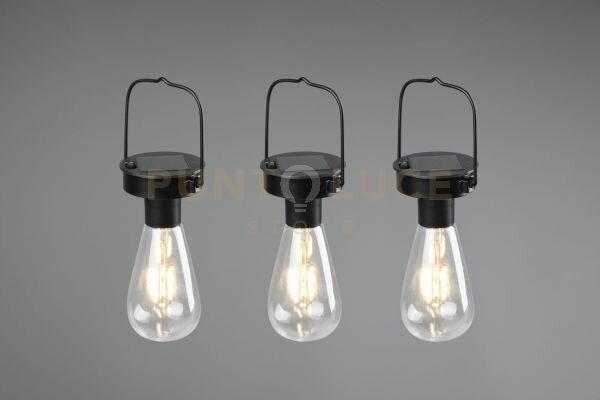Campus kit 3 lampade led da appendere nere da esterno ip44 solare r