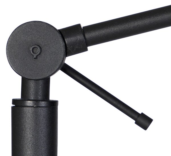 Lampada da terra nera con paralume marrone chiaro 50 cm regolabile - Editor