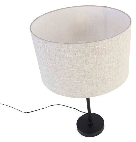 Lampada da tavolo nera regolabile con paralume grigio chiaro 35 cm - Parte