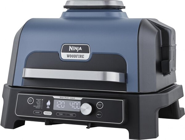 Ninja Barbecue Elettrico da Giardino da Tavolo Portatile BBQ da Esterno con Termostato Regolabile Potenza 1700 Watt - OG901EU Woodfire Pro Connect XL