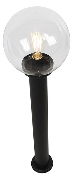 Lampada da esterno a stelo nera con globo trasparente 100 cm IP44 - Sfera