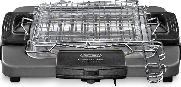 De Longhi Barbecue Elettrico da Giardino da Tavolo Portatile BBQ da Esterno Potenza 1900 Watt colore Nero / Grigio - BQ 60.X