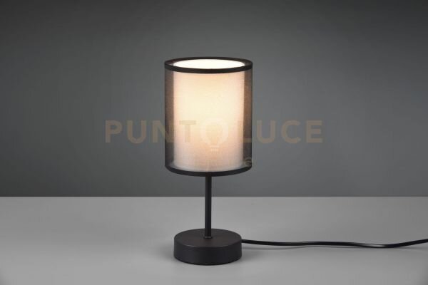 Burton lampada da tavolo metallo nero paralume bianco e diffusore e