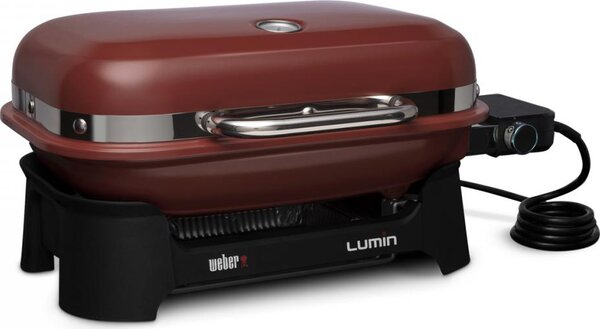 WEBER Barbecue Elettrico da Giardino da Tavolo Portatile BBQ da Esterno Potenza 2200 Watt con Coperchio e Termostato - Lumin Compact - 91040953