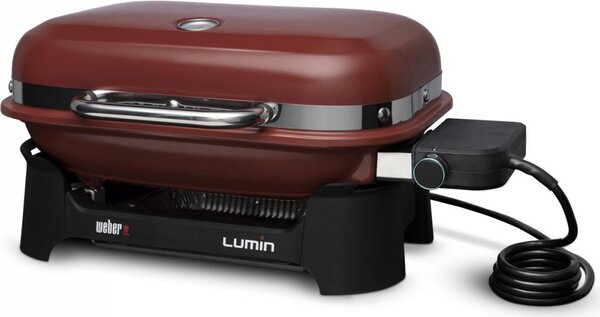 WEBER Barbecue Elettrico da Giardino da Tavolo Portatile BBQ da Esterno Potenza 2200 Watt con Coperchio e Termostato - Lumin Compact - 91040953