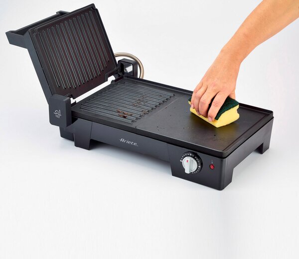 Ariete Barbecue elettrico da Tavolo Bistecchiera elettrica con Piastra antiaderente Liscia/Rigata Vassoio raccogli grasso - 1916 Multi Grill 3 in 1