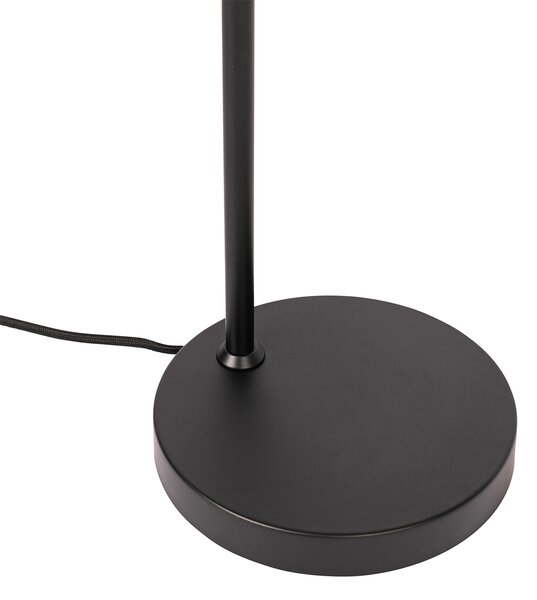 Lampada da tavolo di design nera con ottone e vetro ambrato - Zuzanna