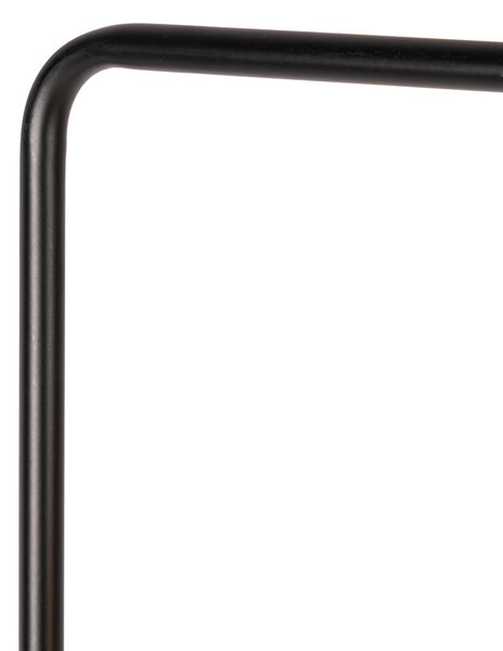 Lampada da terra di design nera con ottone e vetro ambrato - Zuzanna