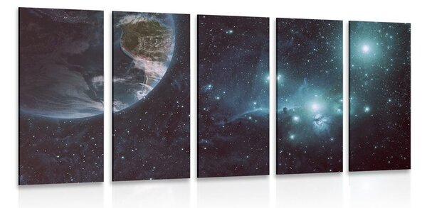 Quadri 5 pezzi – Pianeta nello spazio