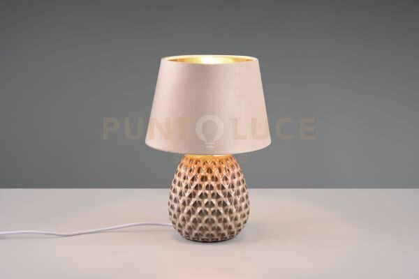 Ariana lampada da tavolo ceramica con paralume effetto velluto sabb