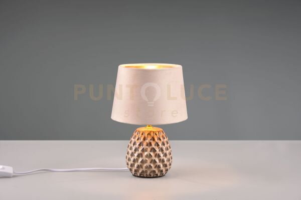 Ariana lampada da tavolo ceramica con paralume effetto velluto sabb