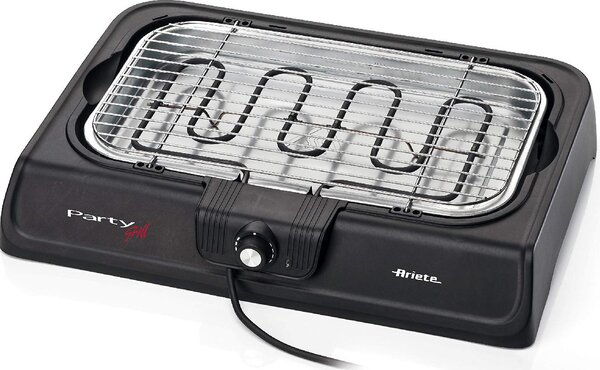 Ariete Barbecue Elettrico da Giardino da Tavolo Portatile BBQ da Esterno con Vassoio Raccogligrasso Potenza 2000 Watt colore Nero - 00C072300AR0