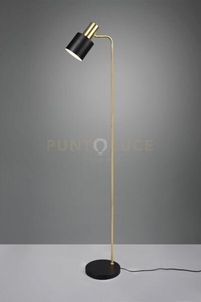 Adam piantana metallo ottone satinato e nero h. 153,5cm 1 luce atta