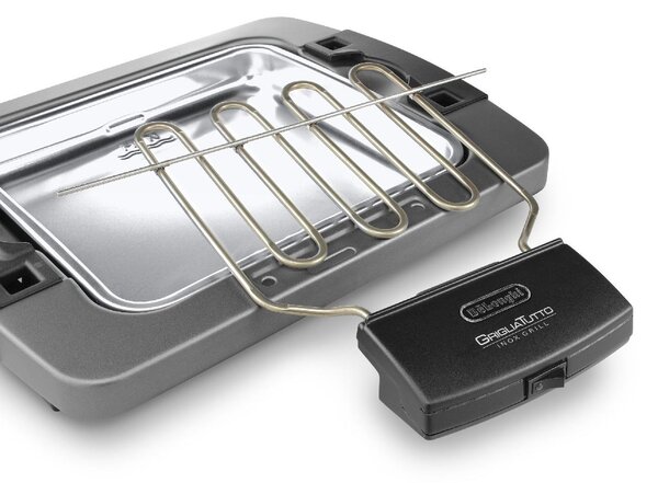 De Longhi Barbecue Elettrico da Giardino da Tavolo Portatile BBQ da Esterno Potenza 1900 Watt colore Nero / Grigio - BQ 60.X