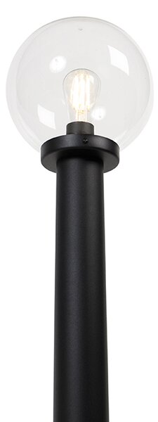 Lampada da esterno a stelo nera con globo trasparente 100 cm IP44 - Sfera