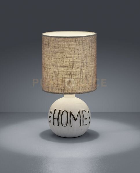 Esna lampada da tavolo ceramica con scritta home sabbia con paral