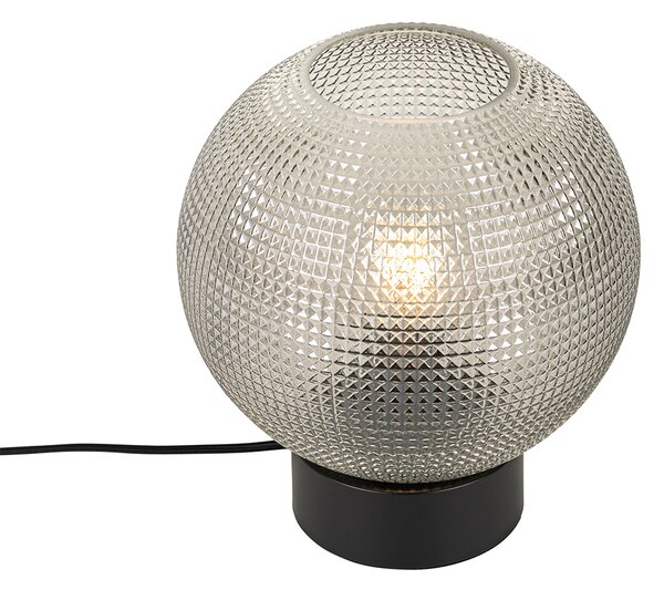 Lampada da tavolo di design nera con vetro fumé - Chico