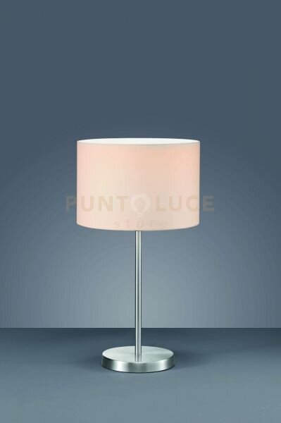 Hotel lampada da tavolo acciaio e paralume bianco h 55cm 1 luce att