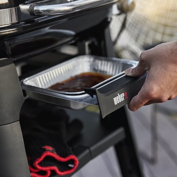 WEBER Barbecue Elettrico Portatile da Giardino BBQ da Esterno Potenza 2200 Watt con Coperchio Incernieriato colore Nero - 91010853 Lumin Compact