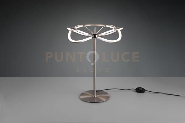 Charivari lampada da tavolo led acciaio satinato ellissi dimmerabil