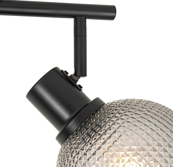 Faretto di design nero con vetro fumé 2 luci - Chico