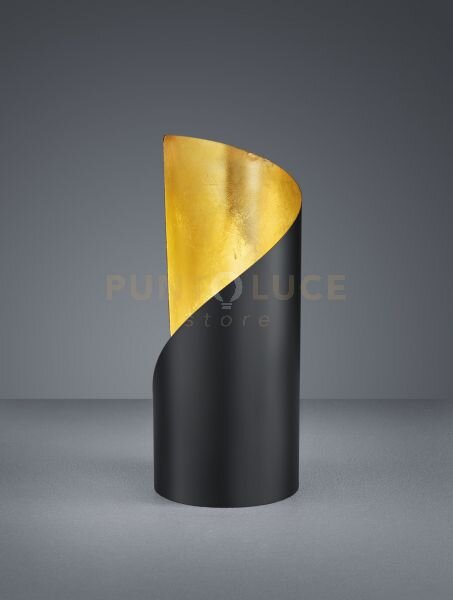 Frank lampada da tavolo cilindro nero interno oro h.24 d.10 1 luce 