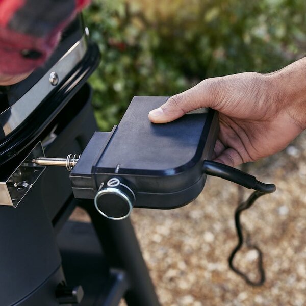WEBER Barbecue Elettrico Portatile da Giardino BBQ da Esterno Potenza 2200 Watt con Coperchio Incernieriato colore Nero - 91010853 Lumin Compact