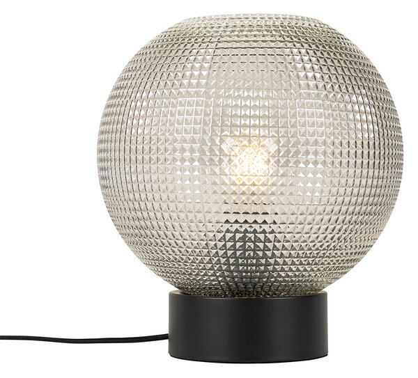 Lampada da tavolo di design nera con vetro fumé - Chico