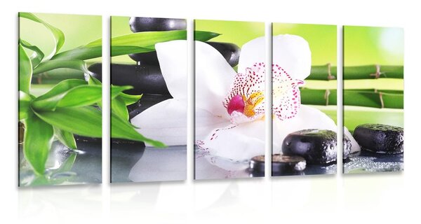 Quadri 5 pezzi – Orchidea giapponese
