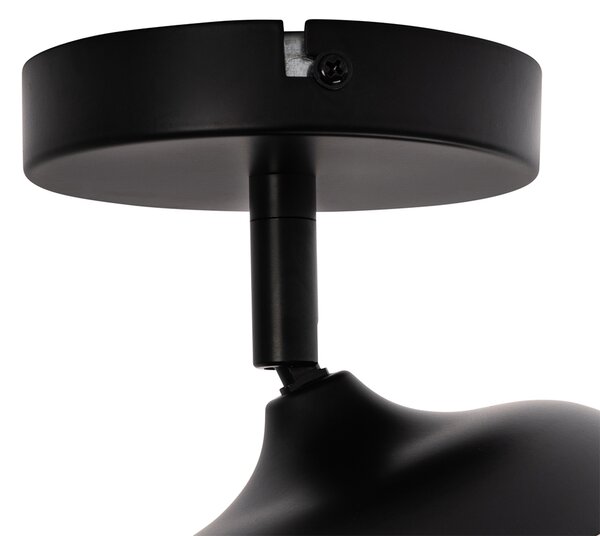 Faretto di design nero con oro e vetro fumé - Kyan