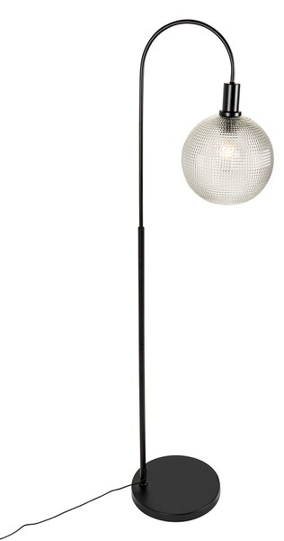 Lampada da terra di design nera con vetro fumé - Chico