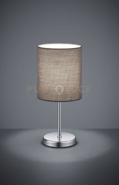 Jerry lampada da tavolo metallo cromato e paralume grigio h. 28,5cm