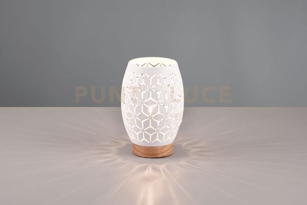 Bidar lampada da tavolo metallo bianco taglio laser con inserto in 