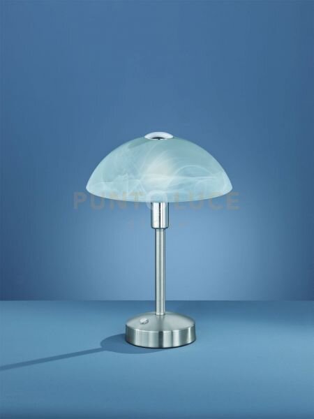 Lampada da tavolo led con vetro donna montatura acciaio satinato co